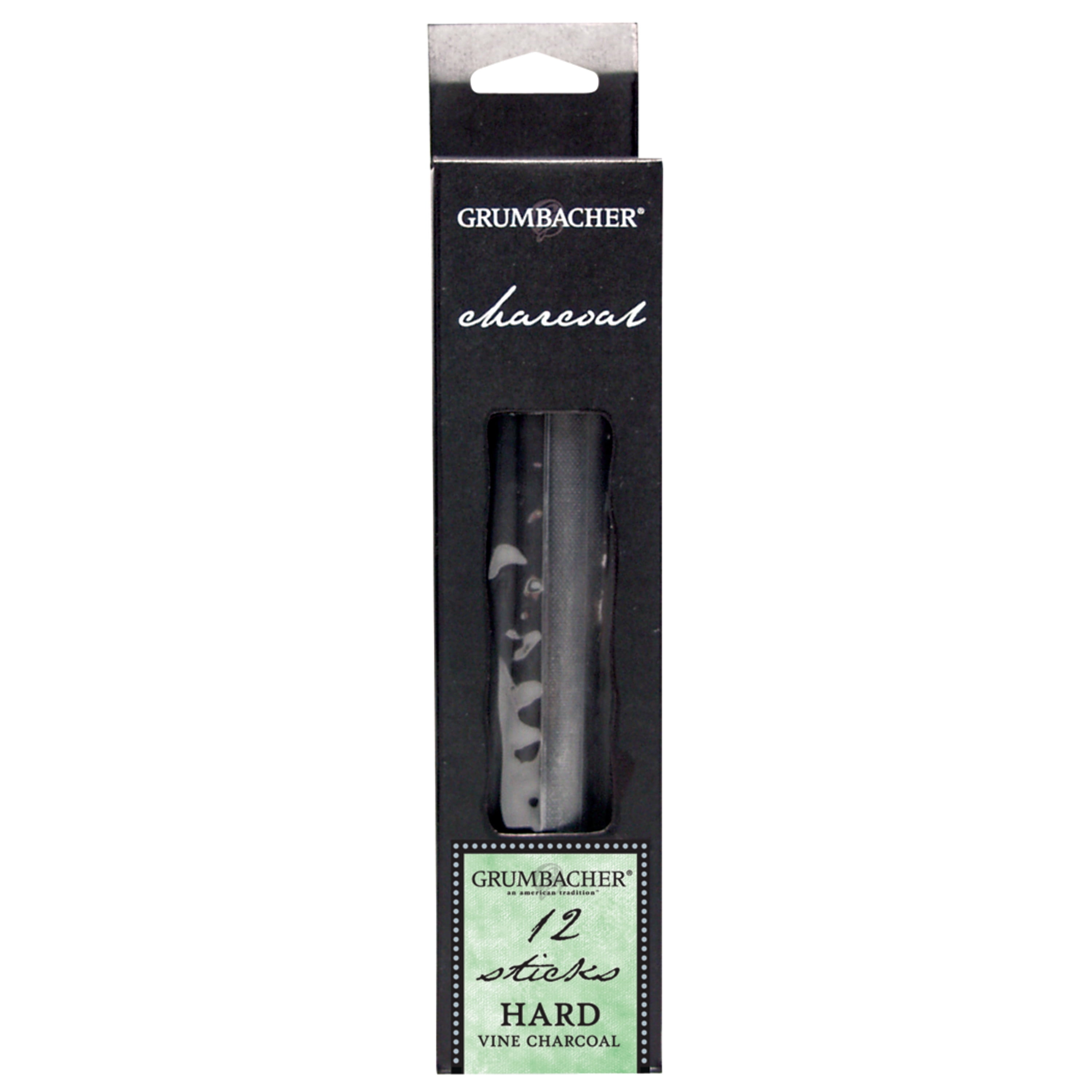 Grumbacher Vine Charcoal Hard, 12/Pkg