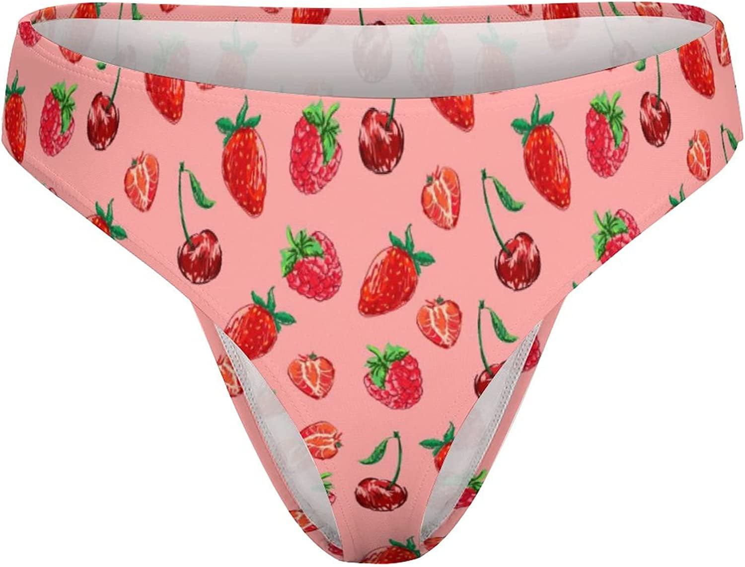 Cherry Strawberry Raspberry Women's Thongs Sexy T Back G-Strings Panties  Underwear Panty 