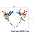thumbnail image 2 of Sunisery Christmas Hair Hoop adorned with Reindeer Antlers, Deer Ears, Flower Berry, 2 of 7