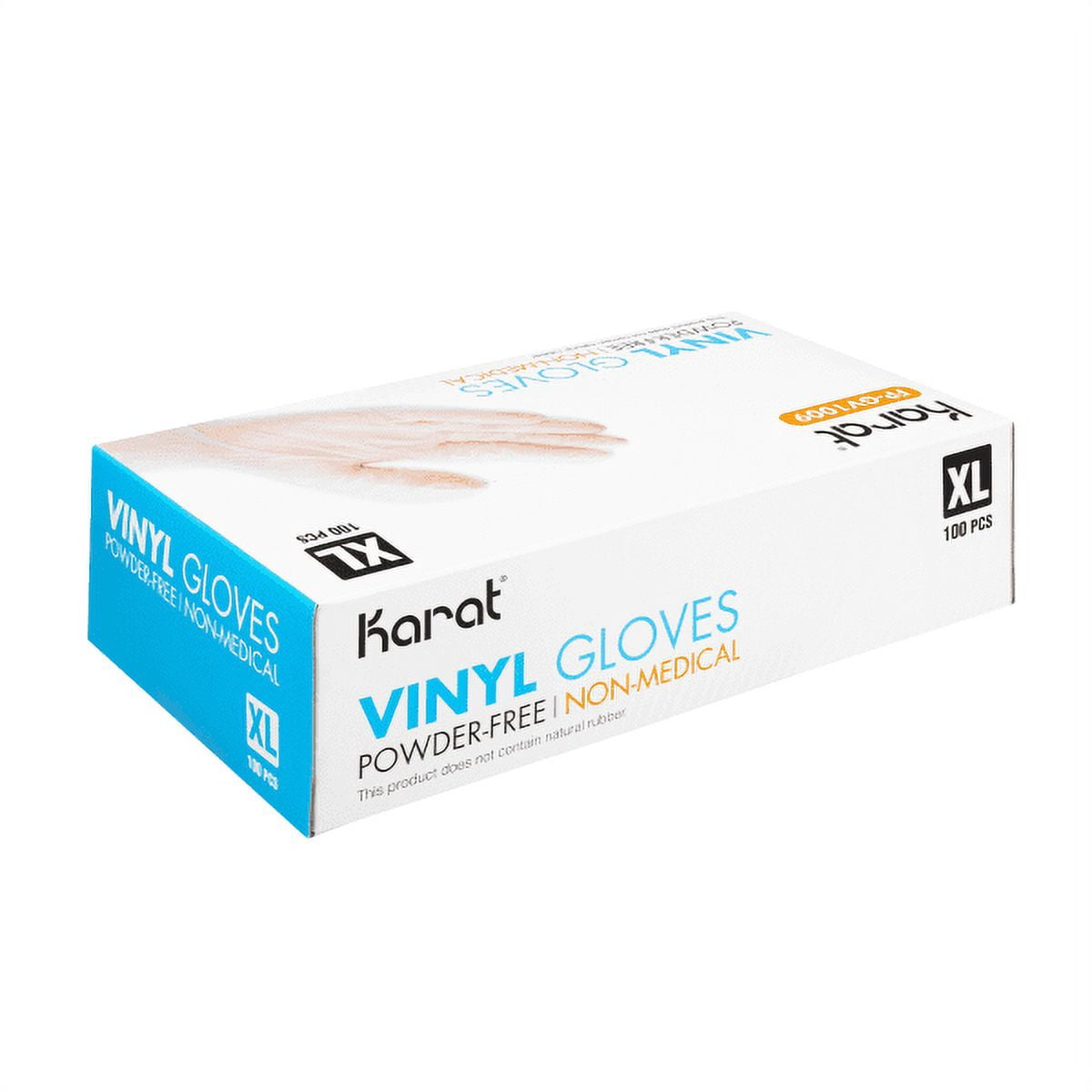 [1,000 ct] Karat Vinyl Gloves, Powder-Free, Clear, Extra Large