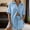 Light Blue, variant on WRFWUL Matching Sets Women Clothing Short Sets Button Down Roll Tab Sleeve Shirts & Elastic Waist Shorts 2Pc Summer Outfits