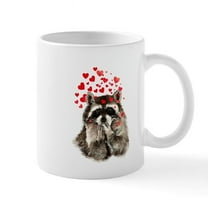 CafePress - Raccoon Blowing Kisses Cute Animal Love Mugs - 11 oz Ceramic Mug - Novelty Coffee Tea Cup