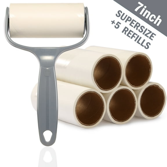 7 Inch Lint Rollers for Pet Hair,Lint Roller Set Brush with 5 Refills 300 Sheets for Dog & Cat Hair Removal, Clothes, Furniture, Laundry