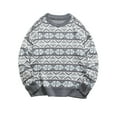 thumbnail image 2 of WXLWZYWL Mens Wool Sweaters Graphic Sweaters for Men Geometric Casual Knitted Pullover Crewneck Fashion Fall Jumper Tops Long Sleeve Loose Comfy Sweater, 2 of 3