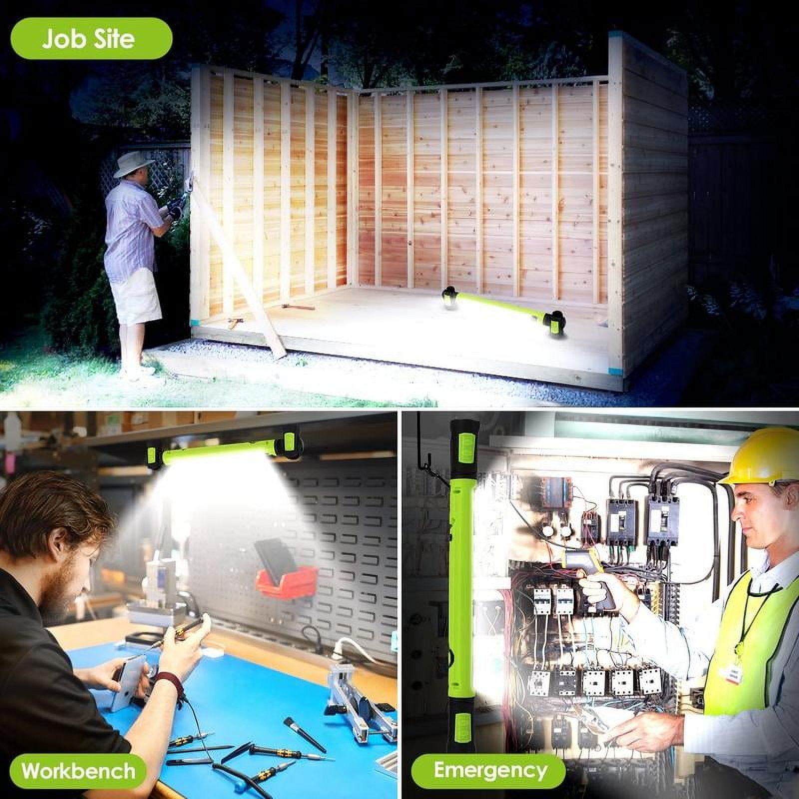 3000LM Worklight Flashlight, 5200mAh Rechargeable Underhood Lighting with Magnetic Base & Hanging Hooks, Handy Light for Car Repair/Garage/Job site/Power Outage/Emergency, Waterproof Durable Ledlight