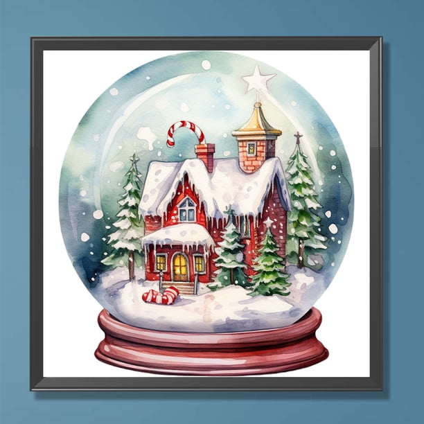 Pintura de diamante 5D FLhrweasw bricolaje casa de Navidad bola de cristal decoración del hogar