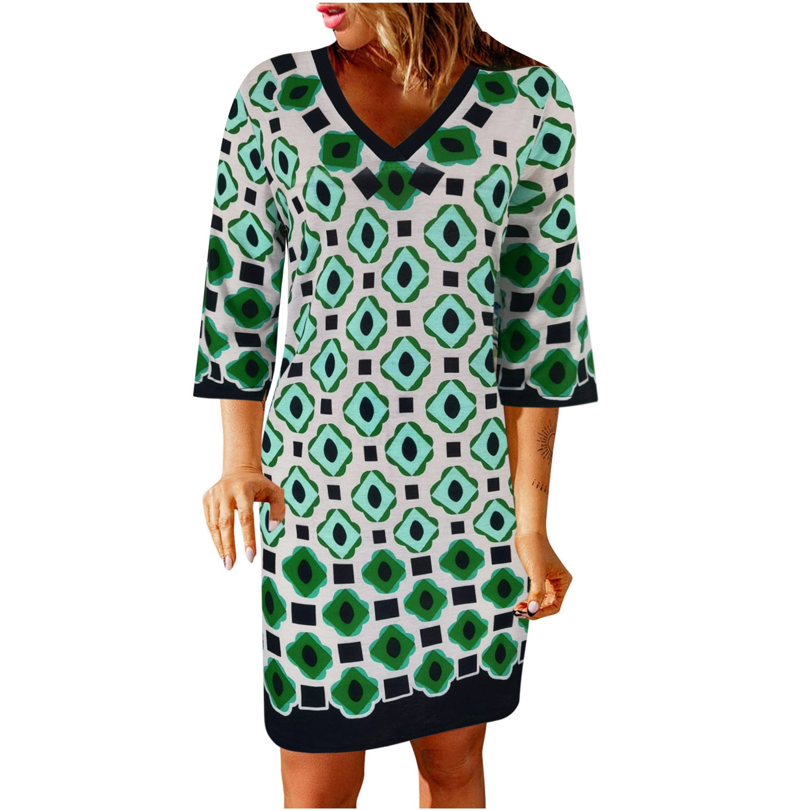 princess polly baby blue dress Winter Dress WomenS Casual Dresses V-Neck Printed Kuwait