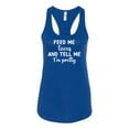 thumbnail image 3 of Wild Bobby, White Feed Me Tacos And Tell Me I'm Pretty Cinco de Drinco Cinco De Mayo Ladies Racerback Tank Top, Royal, X-Large, 3 of 5