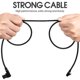 thumbnail image 4 of Cable micro USB de ángulo recto de 1 m, trenzado, USB 2.4 A a 90 grados, cable de datos, cargador para teléfono Android universal (negro), 4 of 6