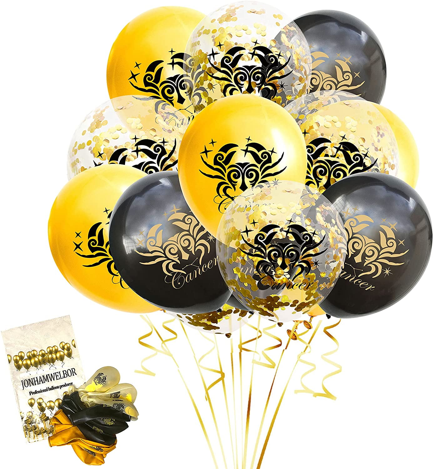 Black And Gold Party DHF10 Balloons, Black Gold Latex Balloons 50pcs 12 Inch Metallic Gold Black Balloon Graduation Birthday Weddings New Year Annive