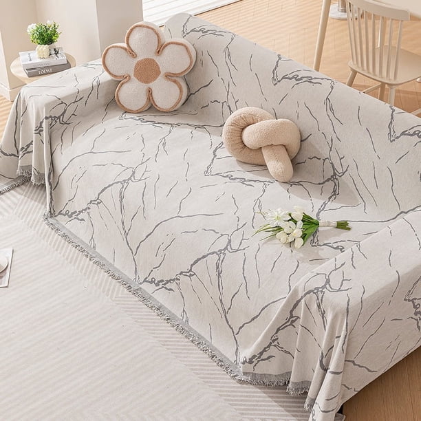 Nvzi Couch Cover Chenille Sofa Covers Stone Pattern Sofa Towel Cover for Living Room Sofa Easy Fit Washable Furniture Sofa Protector (70.87*110.24inch,Grey)