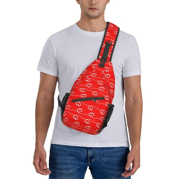 ZICANCN Crossbody Sling Bags for Women Men,Romantic Valentine's Day Pink Heart Casual Shoulder Backpacks for Hiking Daypacks