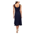 thumbnail image 2 of MSK Womens Navy Stretch Sleeveless Scoop Neck Midi Wear To Work Fit + Flare Dress L, 2 of 2