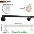 thumbnail image 4 of TRAHOO-Towel Bar Hand Towel Rack Holder with 2 Small Transparent Hooks, Modern Towel Bar Black Matte, 4 of 4