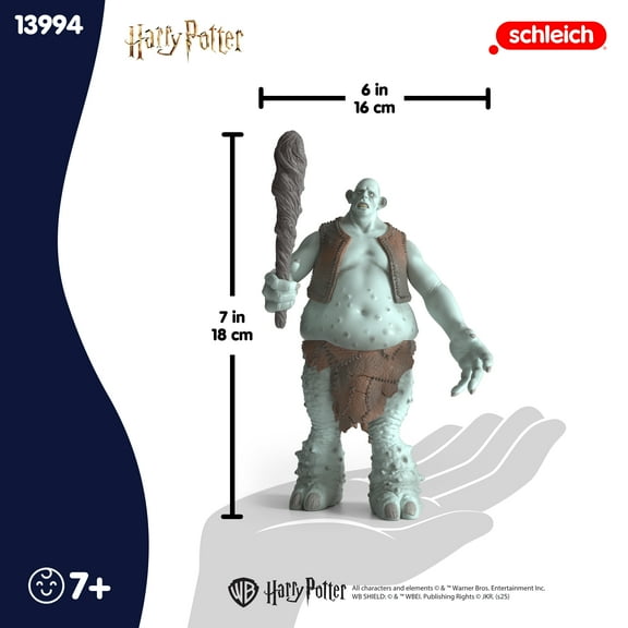 Schleich Harry Potter - 6" Troll Figurine Toy - Wizarding World Collectible Figures for Kids and Adults Ages 6  | 13994