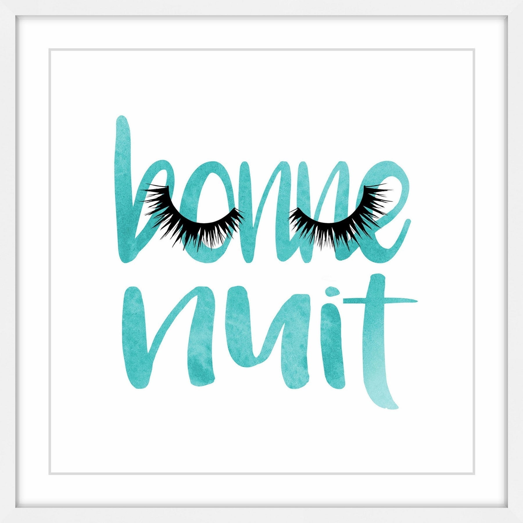 Marmont Hill "Bonne Nuit Teal" by Amanda Greenwood Framed Painting Print