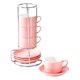 thumbnail image 3 of 4 tazas de café de cerámica con platillo, taza de capuchino con estante, regalos de cafetería, cocina Rosa, 3 of 9