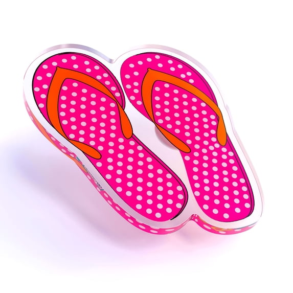 Flip Flop Charm for Bogg Bag, Simply Southern Totes, and Similar Styles. Acrylic 3" Beach Charm Accessories for Beach Totes (Flip Flop)