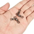 thumbnail image 5 of 3 Way Swivel 156lb Copper Fishing Cross Line T Turn Terminal Tackle, Black 20 Pack, 5 of 6