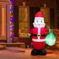 thumbnail image 2 of Costway 5 FT Christmas Decor Inflatable Santa Claus Holding a Gift Bag w/ LED Lights, 2 of 10