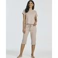 thumbnail image 2 of Real Essentials 2 Pack: Women's Cotton Pajamas Short Sleeve Tops and Capri Pants Pajama Sets with Pockets (Available In Plus), 2 of 6