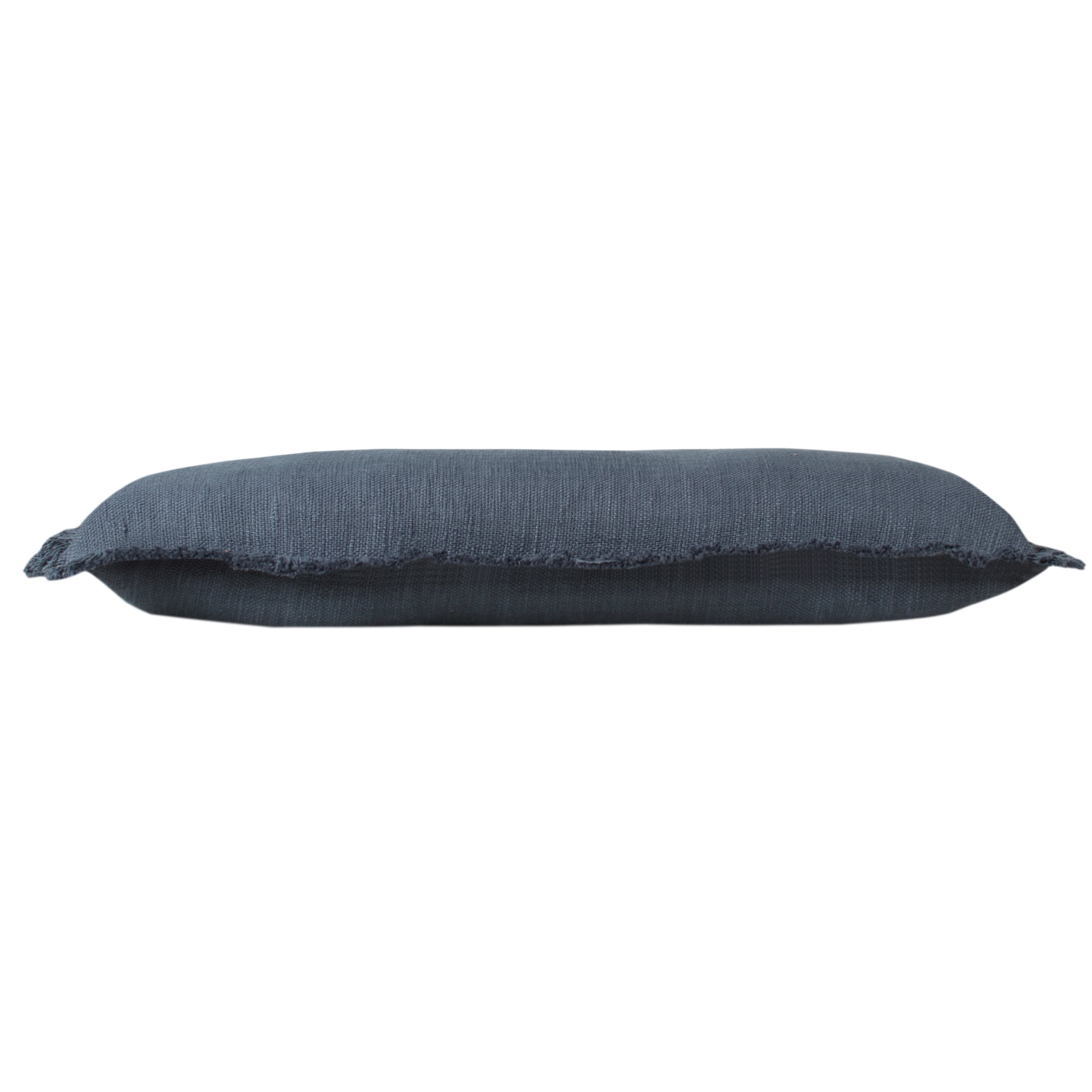 Ox Bay Bennett 14" x 36" Fringed Navy Blue Cotton Adult Decorative Throw Pillow