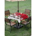 thumbnail image 3 of Outdoor Tablecloth with Umbrella Hole and Zipper, Red Christmas Square Table Cloth 54x54 Inch Waterproof Tablecloth, Snowman Snowflake Winter Birds Picnic Table Cover for Patio Camping, 3 of 7