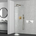 thumbnail image 6 of Boyel Living 10 inch Round Rain Shower Faucet Wall Mount 2-function Shower System with Handheld Shower Brushed Gold, 6 of 8