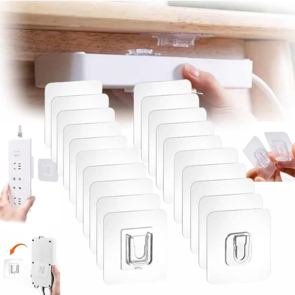 Transparent Double-Sided Adhesive Wall Hooks, Nail-Free and Damage-Free, Strong Self-Stick Hangers