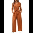 thumbnail image 2 of de Mujer de Larga con Cuello en V, Elegantes, Informales, de Pierna , para Otoño 2025. Color Caramelo XL, 2 of 10
