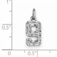 thumbnail image 2 of 925 Sterling Silver Small Diamond-cut #9 Charm Pendant, 2 of 7