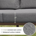 thumbnail image 5 of Poteban 6-Piece L-Shaped Outdoor Conversation  Set, Metal Sectional Sofa with 6" Thick Olefin Cushions, Wide Armrests & Coffee Table, Grey  for Garden Backyard, 5 of 9