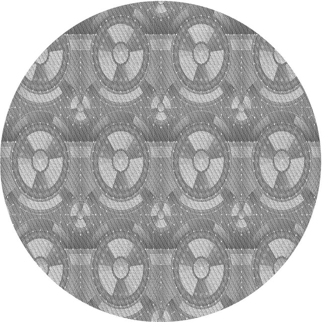 Ahgly Company Machine Washable Indoor Round Transitional Gray Cloud Gray Area Rugs, 3' Round