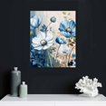 thumbnail image 4 of COMIO  Lotus Flower Canvas Wall Art for Living Room White and Indigo Blue Floral Picture Wall Decor for Dining Room Bedroom Bathroom Kitchen Print Painting for Home Decorations, 4 of 4