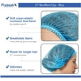 thumbnail image 5 of ProtectX 100 Pack Blue Disposable Hair Nets, Elastic Head Cover, Bouffant Caps, Sanitation Head Cover for Food Service, Spa Men & Women - 21 inch, 5 of 7