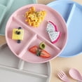thumbnail image 4 of 4 Dinner plates are made of healthy PP, 3 parts of the menu plate are reusable, lightweight plastic plates are unbreakable, tableware sets, BPA-free dinner plates for children and adults, 4 of 6