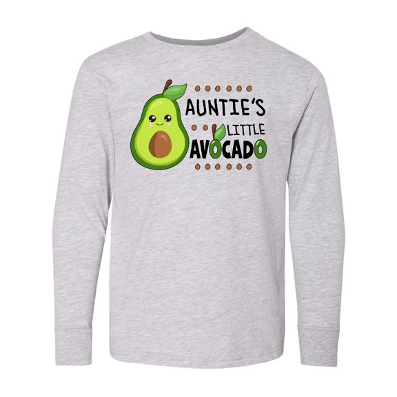 Inktastic Auntie's Little Avocado with Cute Baby Avocado Long Sleeve Youth T-Shirt
