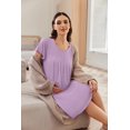 thumbnail image 5 of Ekouaer Nursing Nightgown Labor and Delivery Gown Hospital Breastfeeding Dress for Women Short Sleeve Maternity Sleepwear, 5 of 6
