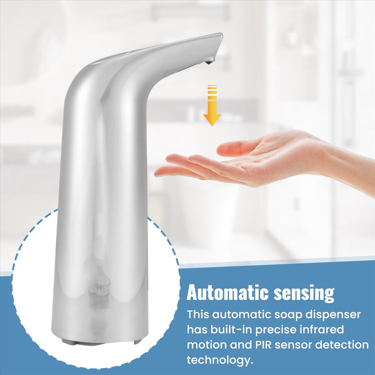 Automatic Soap Dispenser Touchless 400Ml,Automatic Sensor Soap Dispenser,Dish Soap Dispenser for Kitchen Bathroom Hotel