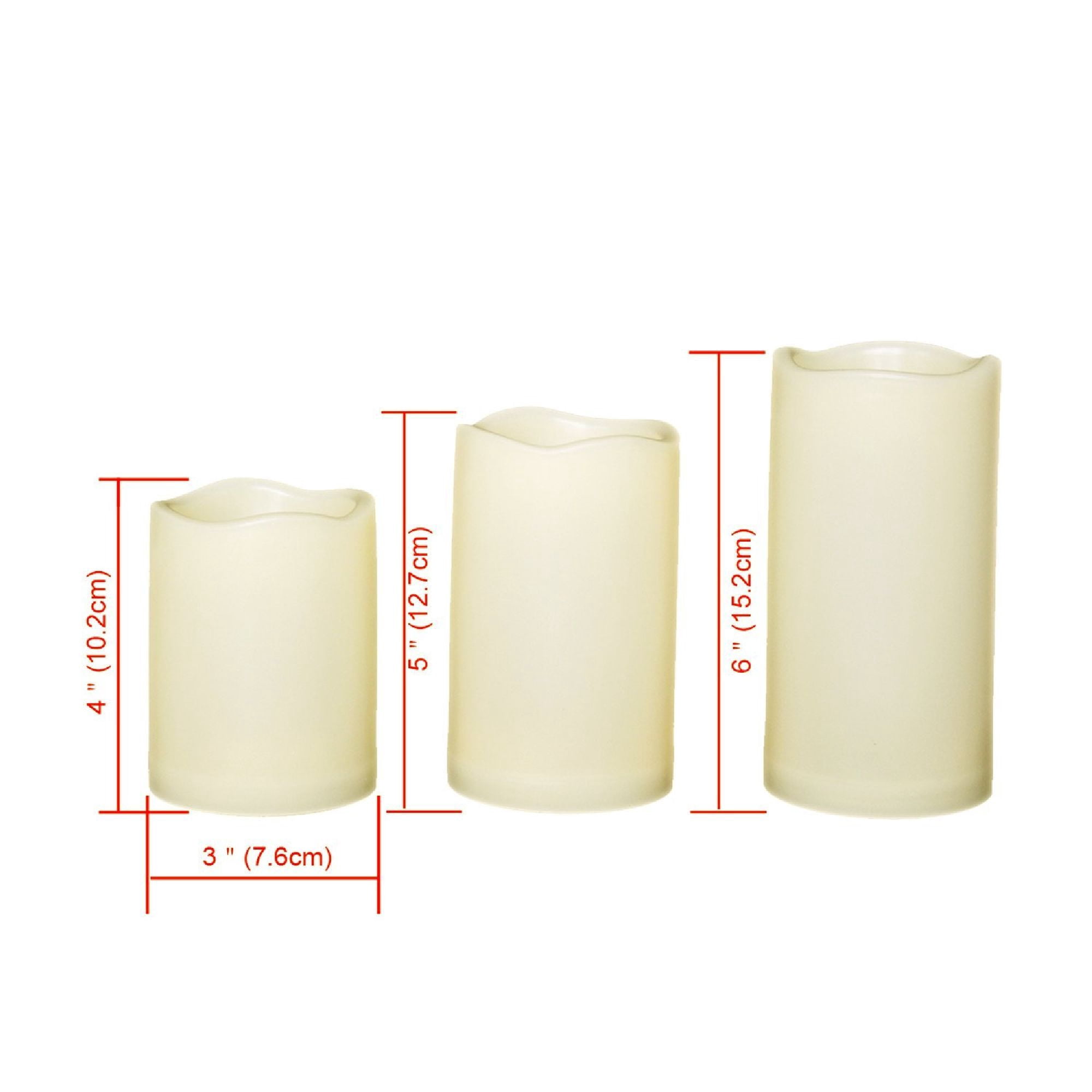 Candle Choice 3 PCS Outdoor Flameless Candles with Timer, Realistic Flickering LED Pillar Candles, Weatherproof Battery Operated C