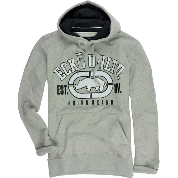 Ecko Unltd. Sudadera con capucha Rhino Arch Popover para hombre, gris, mediana