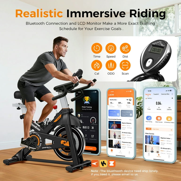 POOBOO Exercise Bike, Magnetic Resistance, Adjustable Seat and