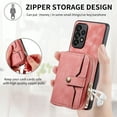 thumbnail image 6 of for Samsung Galaxy A52 5G Wallet Case, Crossbody Phone Purse with Card Holder for Women, Zipper PU Leather Carrying Cover Gift with Shoulder Strap Kickstand Anti-drop for A52 5G - Pink, 6 of 10