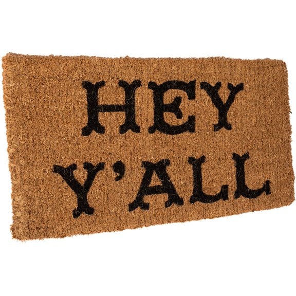 30*17inches Creative Co-Op "Hey Y'all Natural Coir Doormat