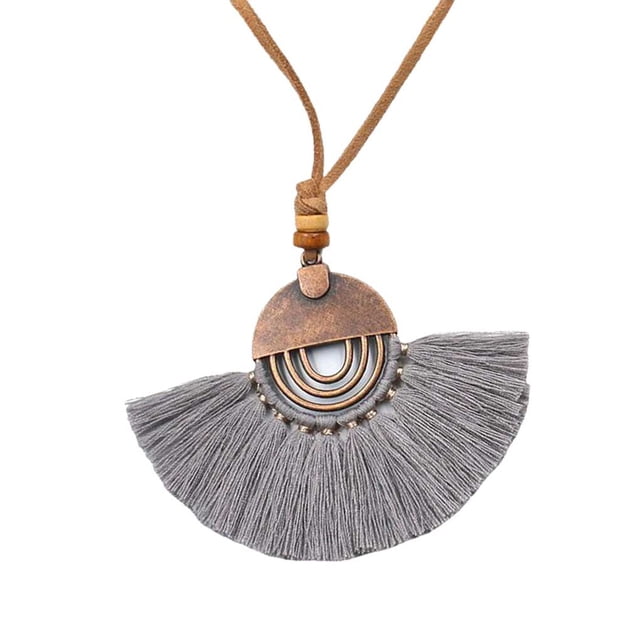 Minnieouse Collar de tela para mujer, colgante de moda, collares de decoración, adorno de joyería, regalos para fiesta de boda, trabajo diario Ropa, zapatos y accesorios Miscelánea Gris Minnieouse AP014599-08