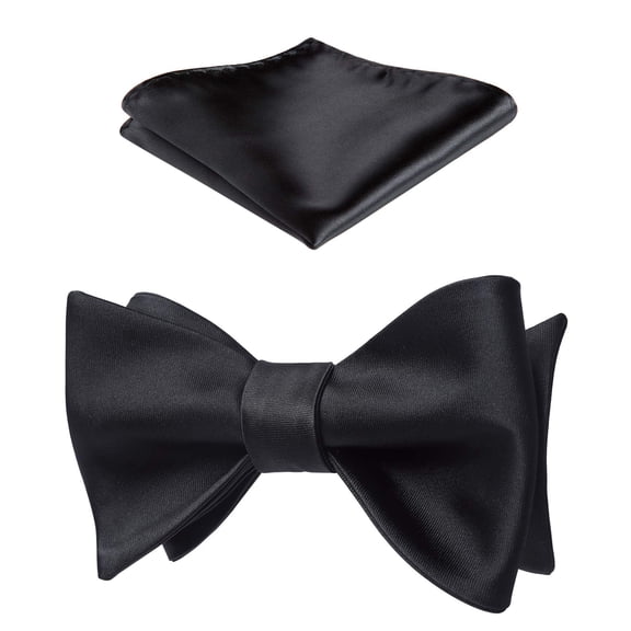 Mens Bow Ties for Men Self Tied Bowties and Pocket Square Set Classic Formal Men's Bow Tie Handkerchief Silk Bowtie for Wedding Party Tuxedo