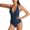 Navy, variant on Vedolay Swimsuit For Women Women's V Neck Leopard Print One Piece Swimsuit,Navy M