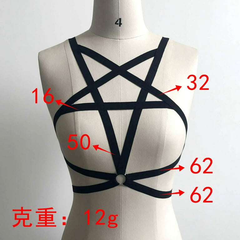 Plus Size Body Harness Bra Strap Top Breast Caged Hollow Out Frame Lingerie  for Women Fashion 1 Pcs Punk Clothing