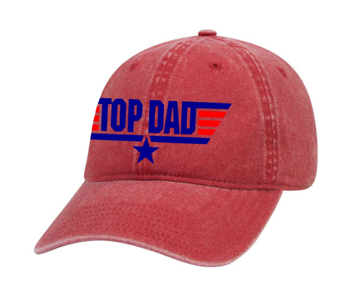 Father's Day Top Mens Twill Dad Hat Adjustable Baseball Cap, Washed Red - Walmart.com
