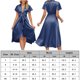 thumbnail image 2 of Vestido de mujer A Line Bow V Neck Vestidos casuales Moda para cóctel (Azul marino XL) FLhrweasw Para estrenar, 2 of 8